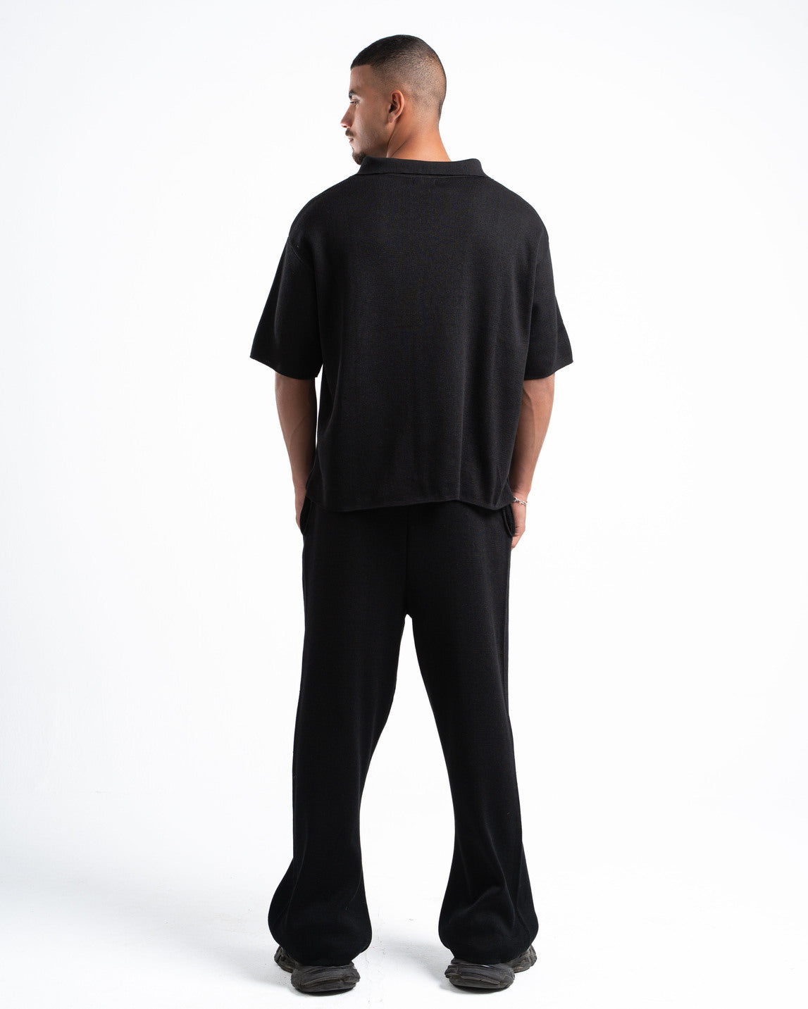 Black Knit Polo
