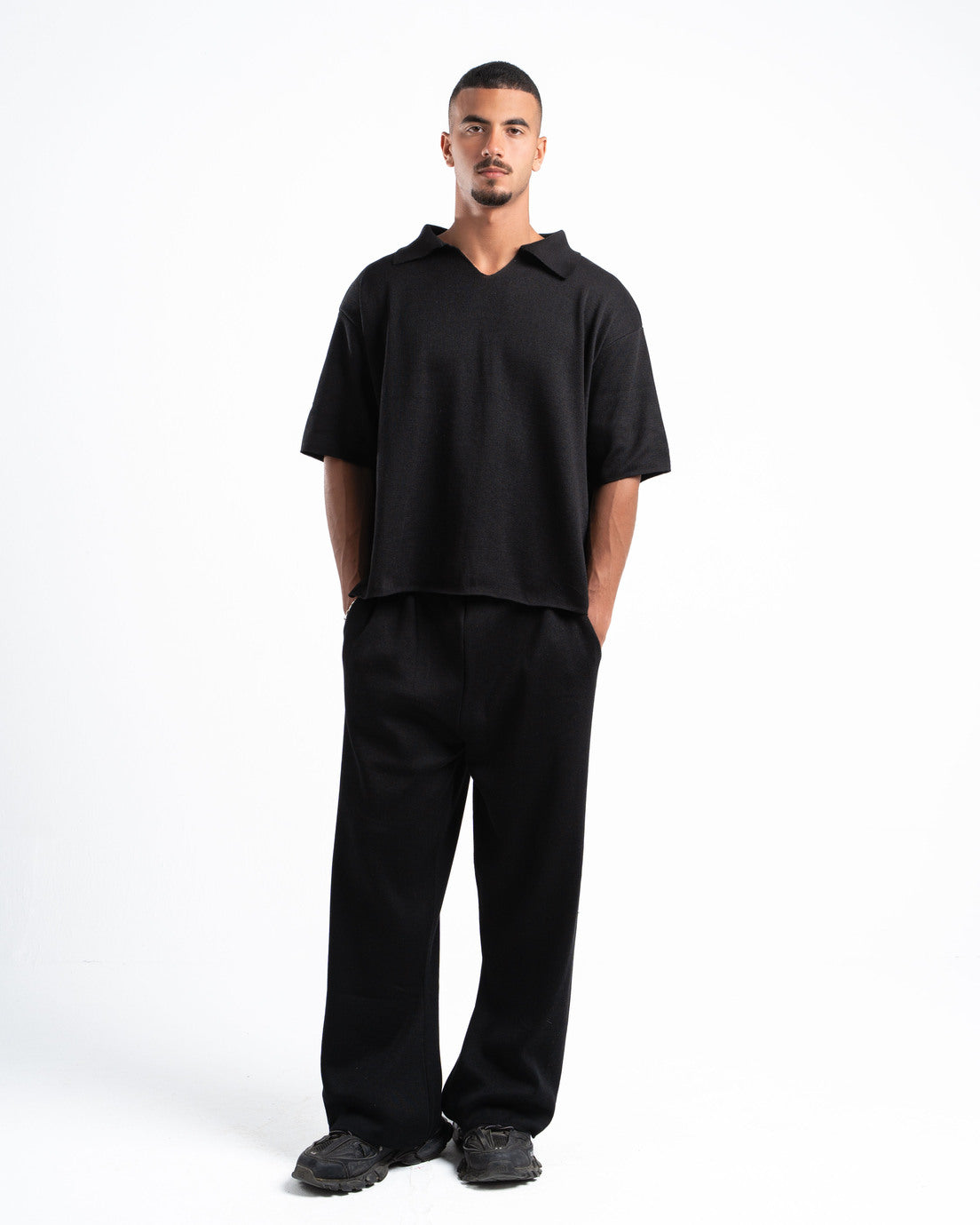 Black Knit Polo