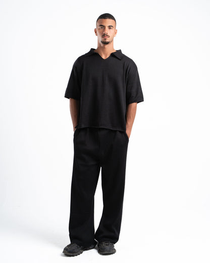 Black Knit Polo