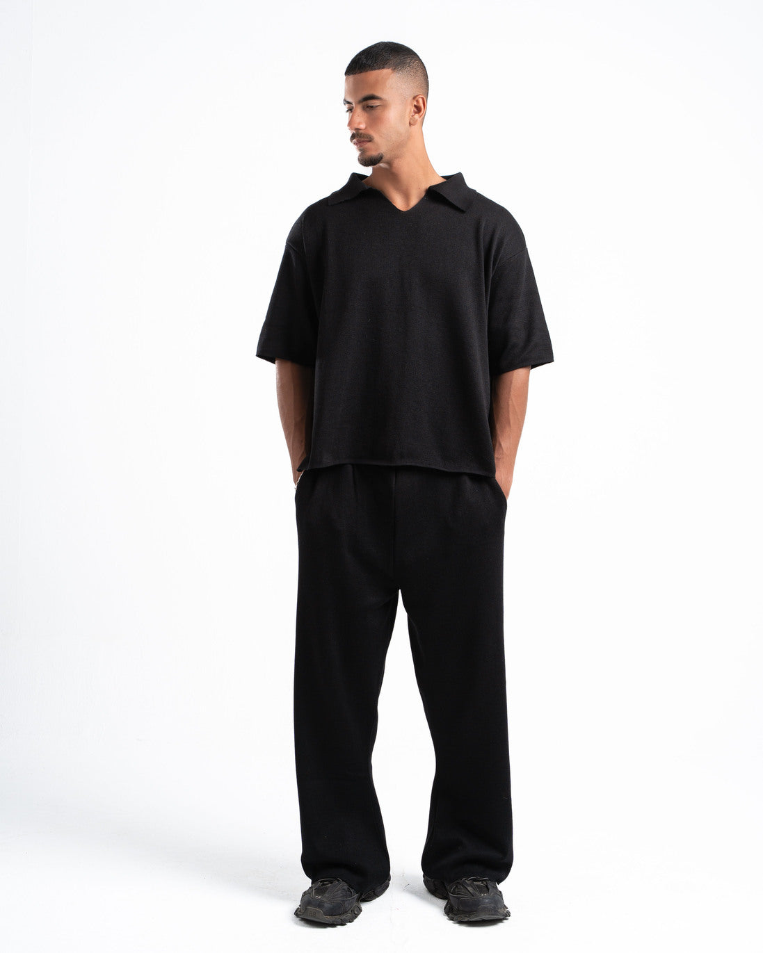Black Knit Polo