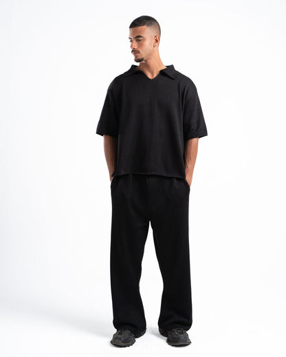 Black Knit Polo