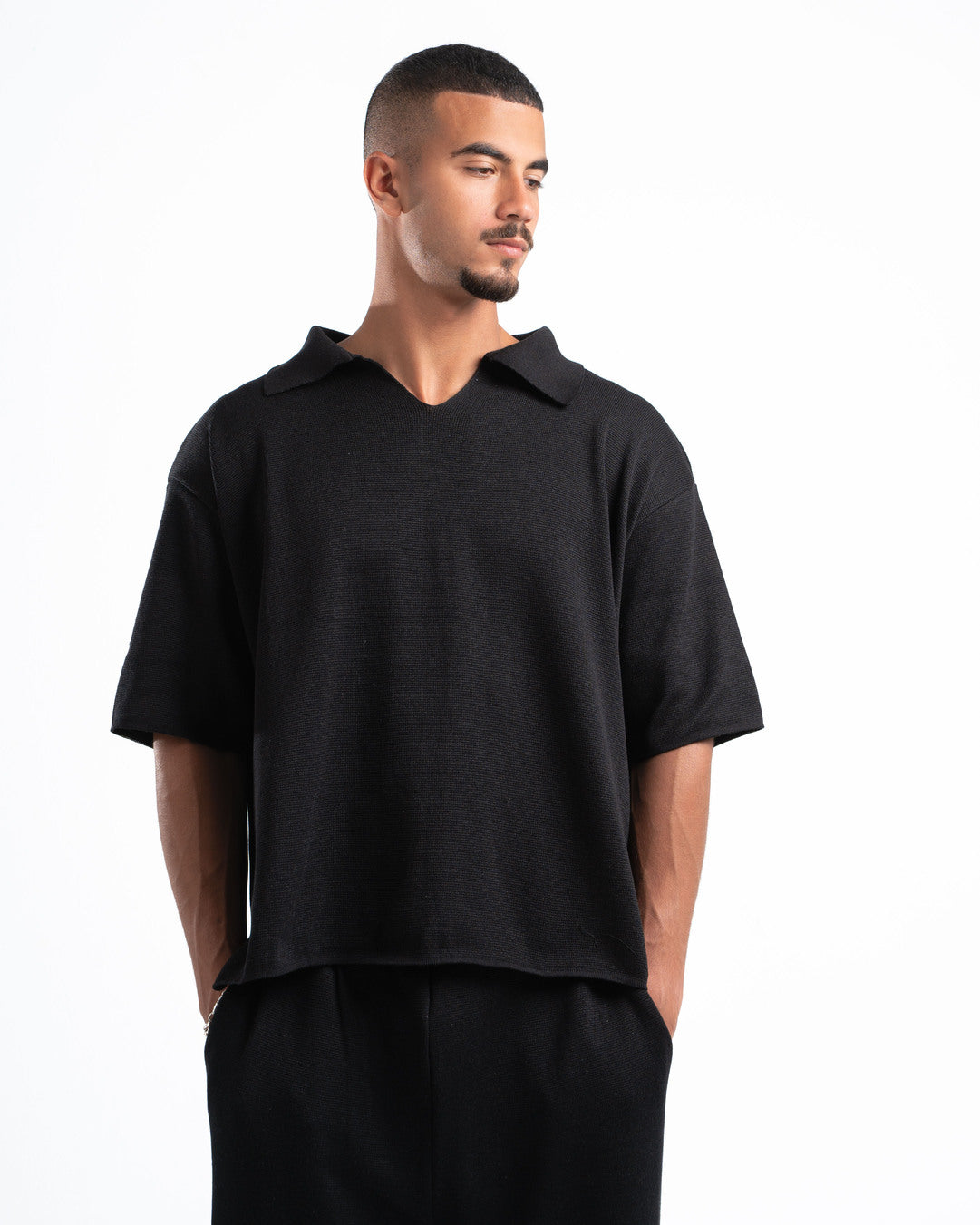 Black Knit Polo