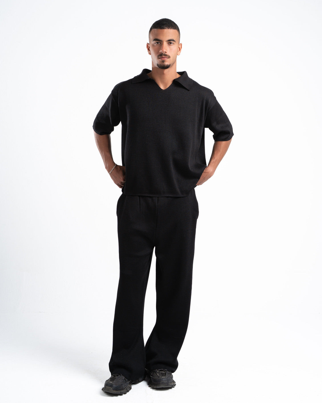 Black Knit Polo