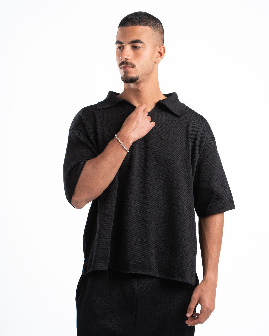 Black Knit Polo
