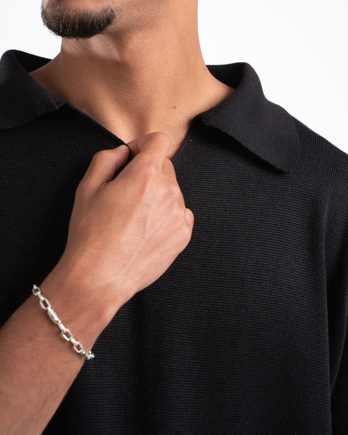 Black Knit Polo