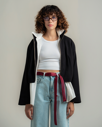 Black Wool Bomber Jacket
