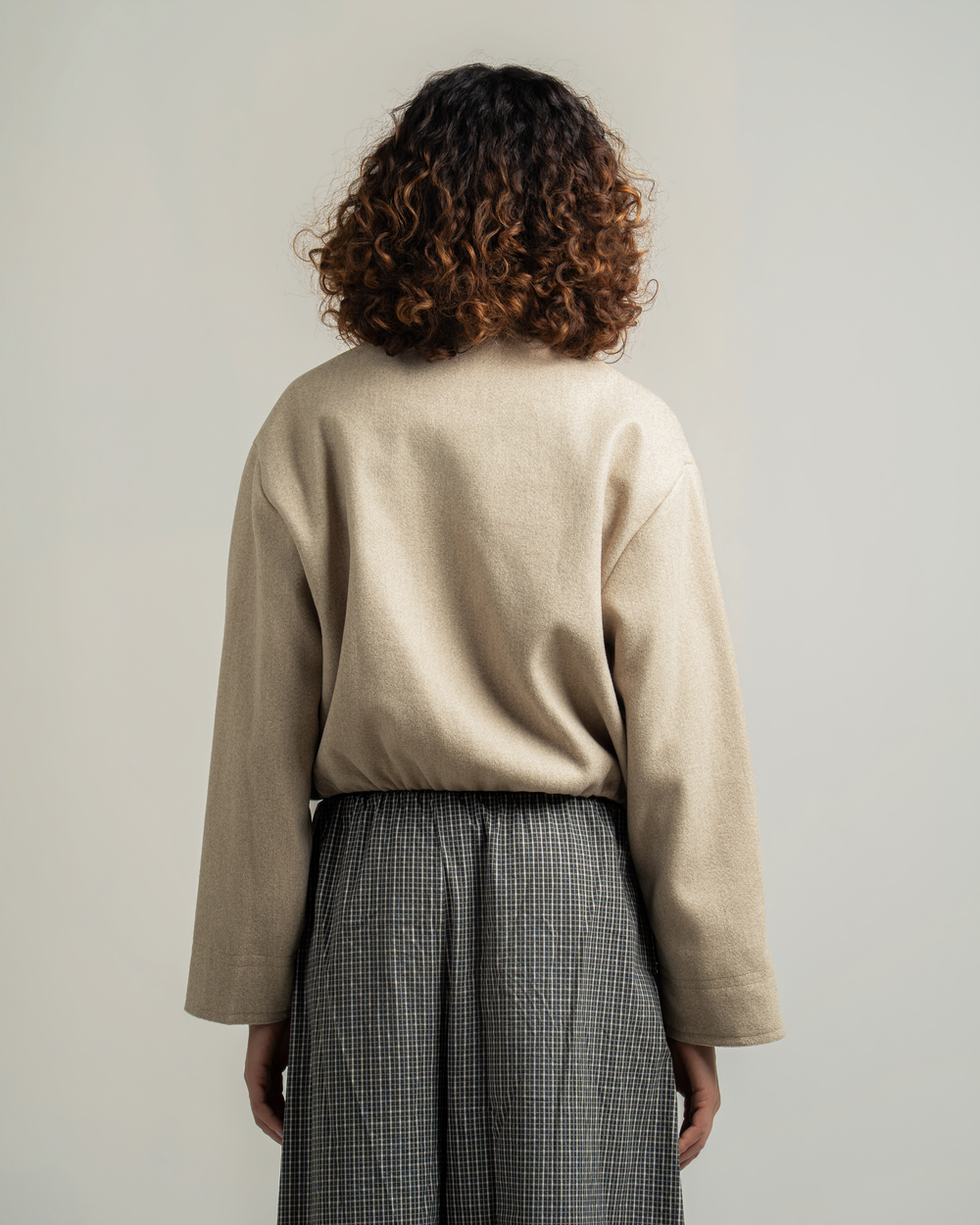 Beige Wool Bomber Jacket