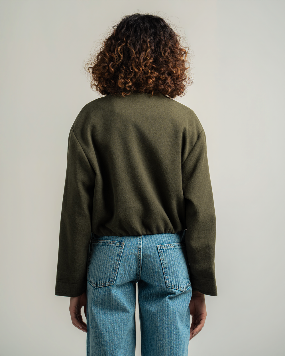 Olive Wool Bomber Jacket