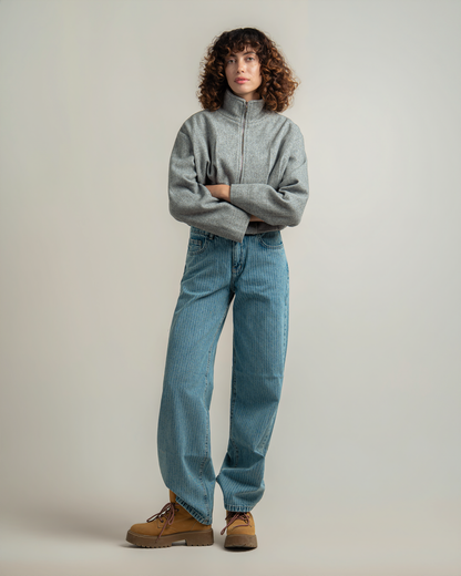 Grey Wool Bomber Jacket