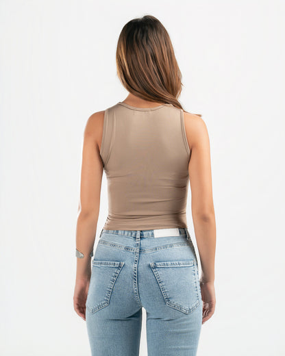 NUDE STUDDED TANK TOP