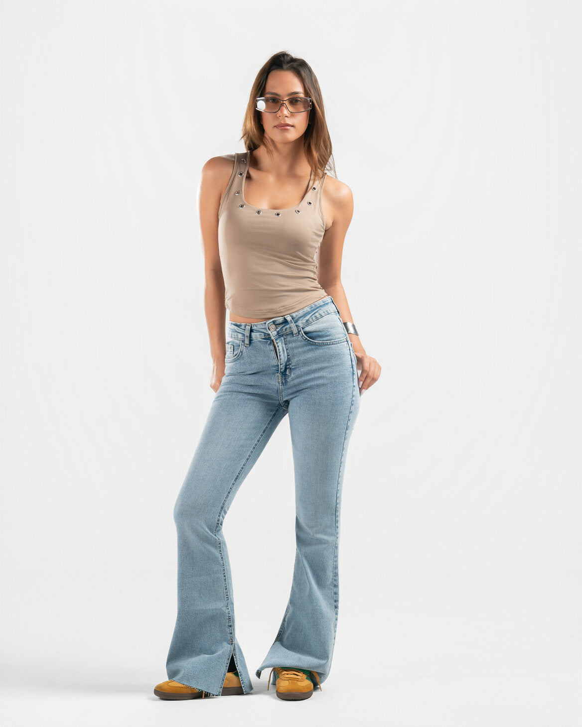 NUDE STUDDED TANK TOP