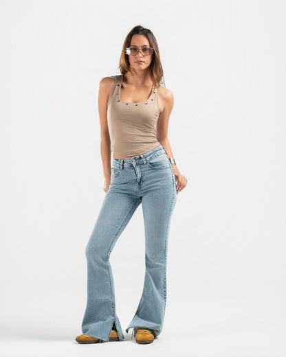 NUDE STUDDED TANK TOP