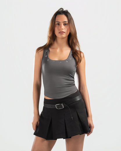 GREY STUDDED TANK TOP