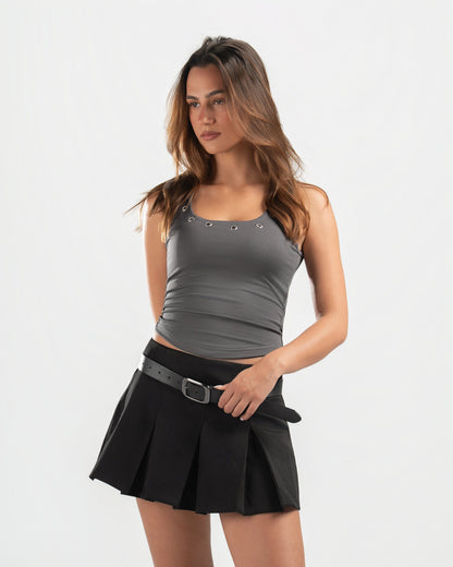 GREY STUDDED TANK TOP