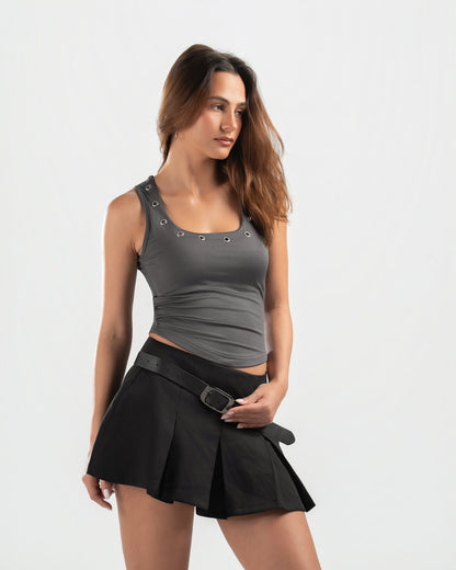 GREY STUDDED TANK TOP