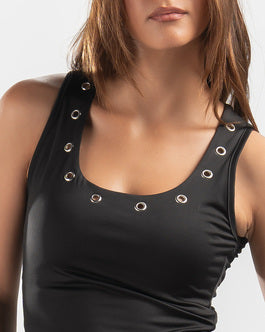 BLACK STUDDED TANK TOP