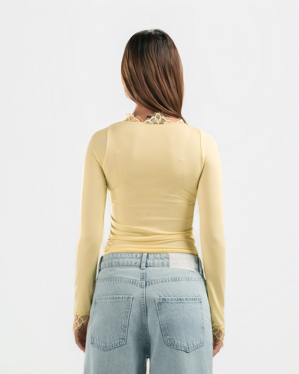 BUTTER YELLOW V LACE TOP