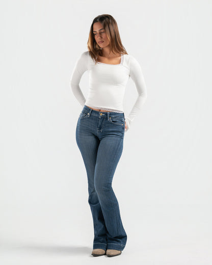 WHITE SQUARE LACE TOP