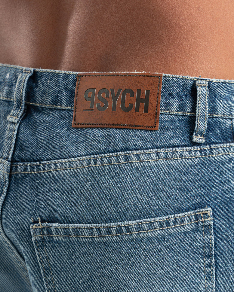 Mid Blue Men Straight Jeans