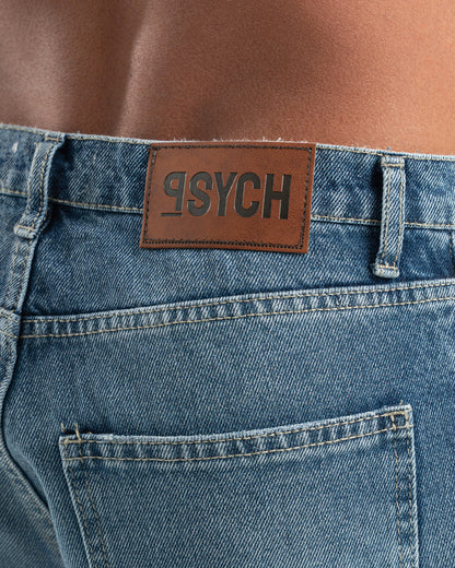 Mid Blue Men Straight Jeans