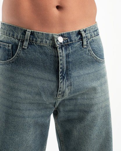 Dirty Wash Men Straight Jeans