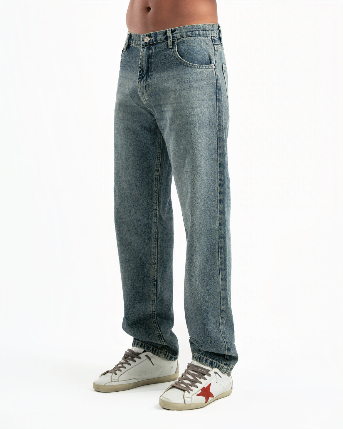 Dirty Wash Men Straight Jeans
