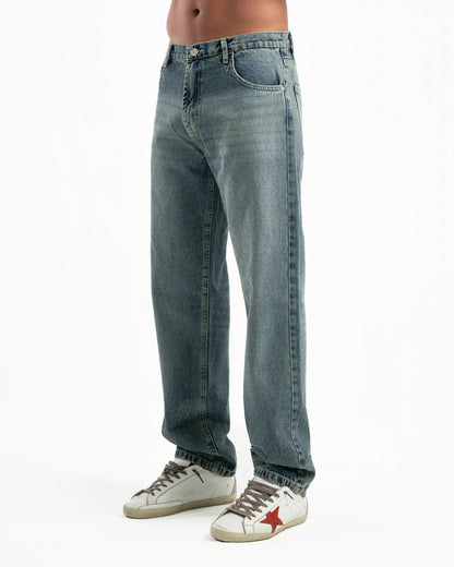 Dirty Wash Men Straight Jeans