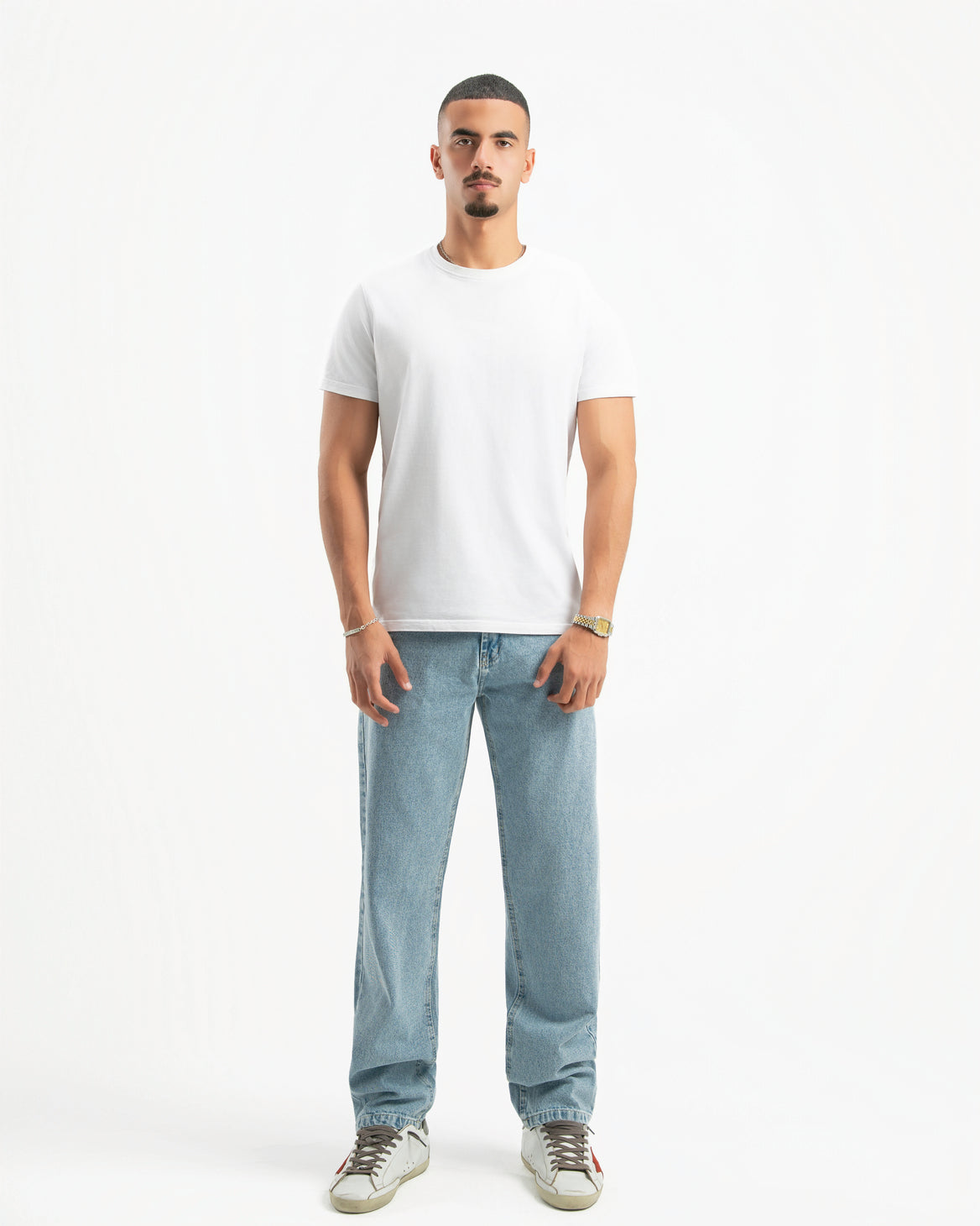 Light Blue Men Straight Jeans