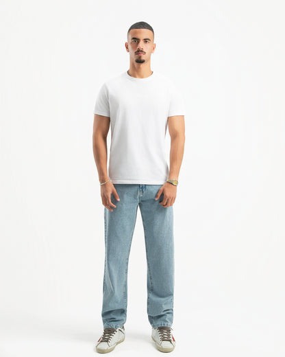 Light Blue Men Straight Jeans