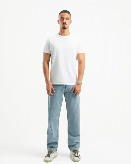 Light Blue Men Straight Jeans