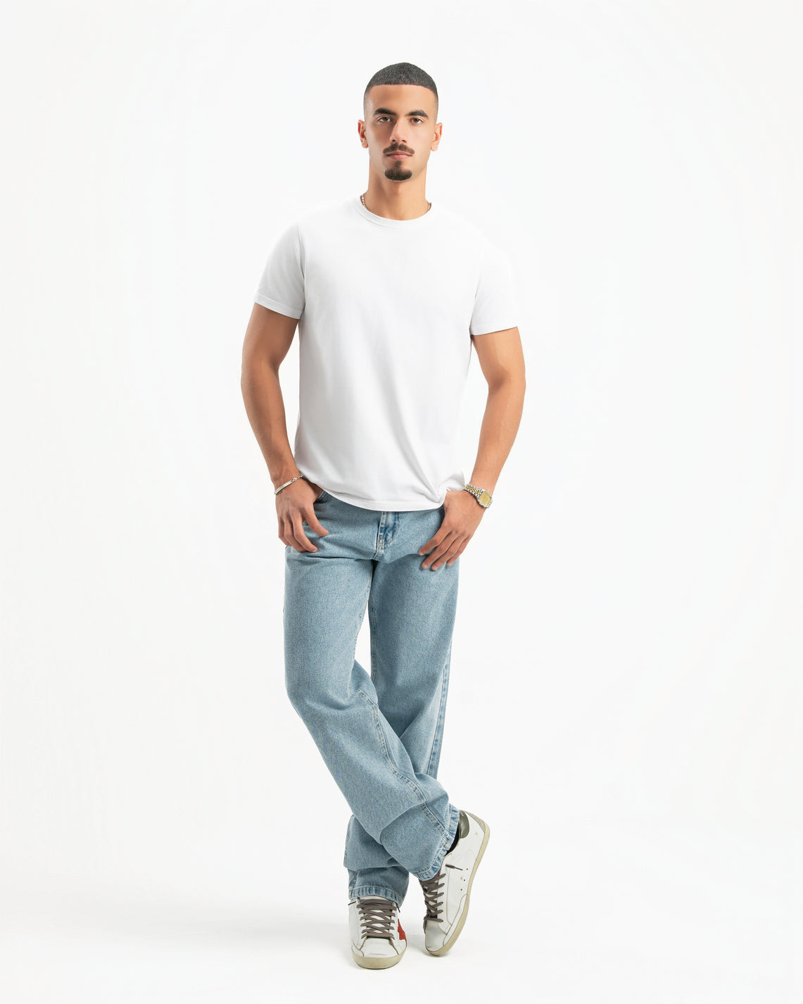 Light Blue Men Straight Jeans