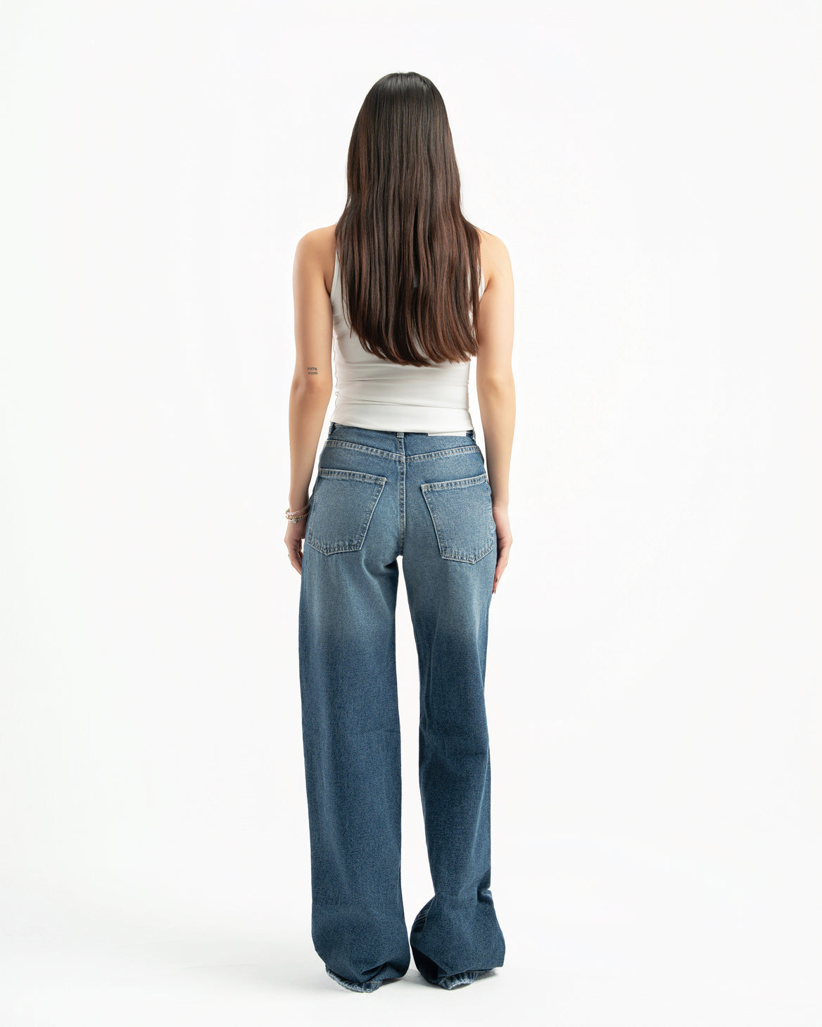 Mid Blue Women Straight Jeans