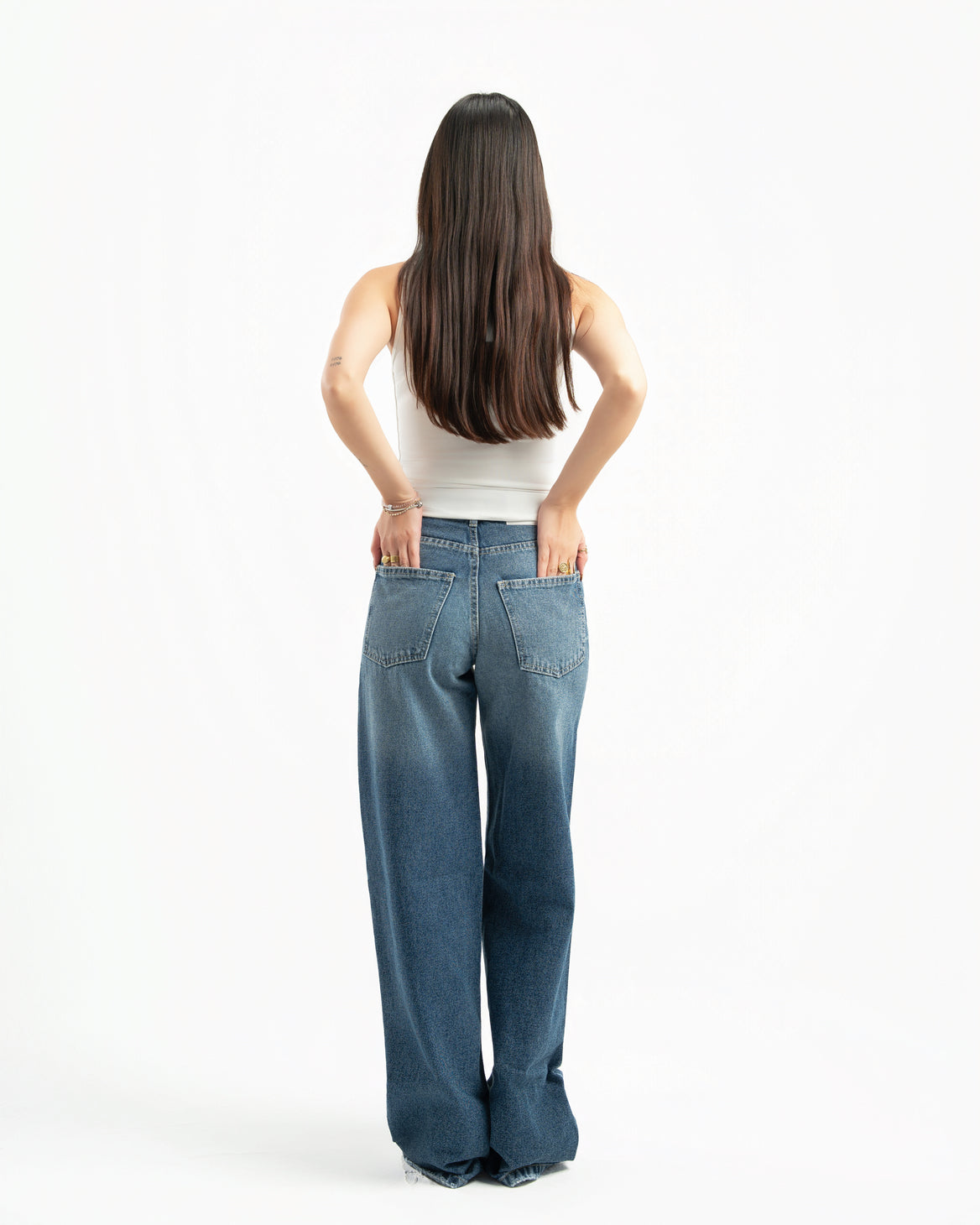 Mid Blue Women Straight Jeans