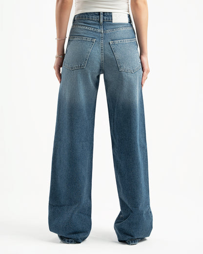 Mid Blue Women Straight Jeans