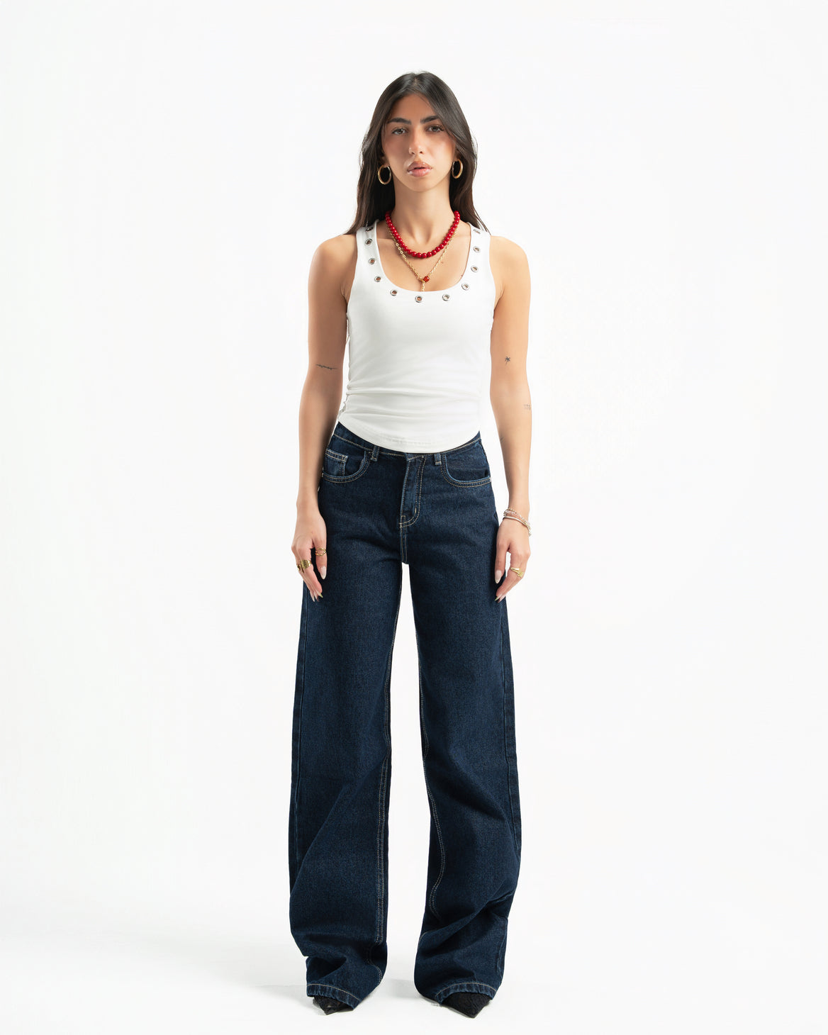 Navy Women Straight Jeans