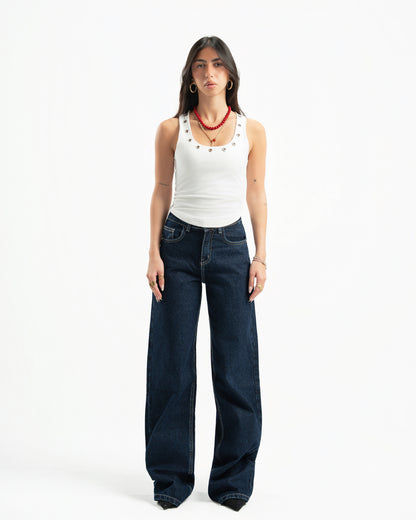 Navy Women Straight Jeans