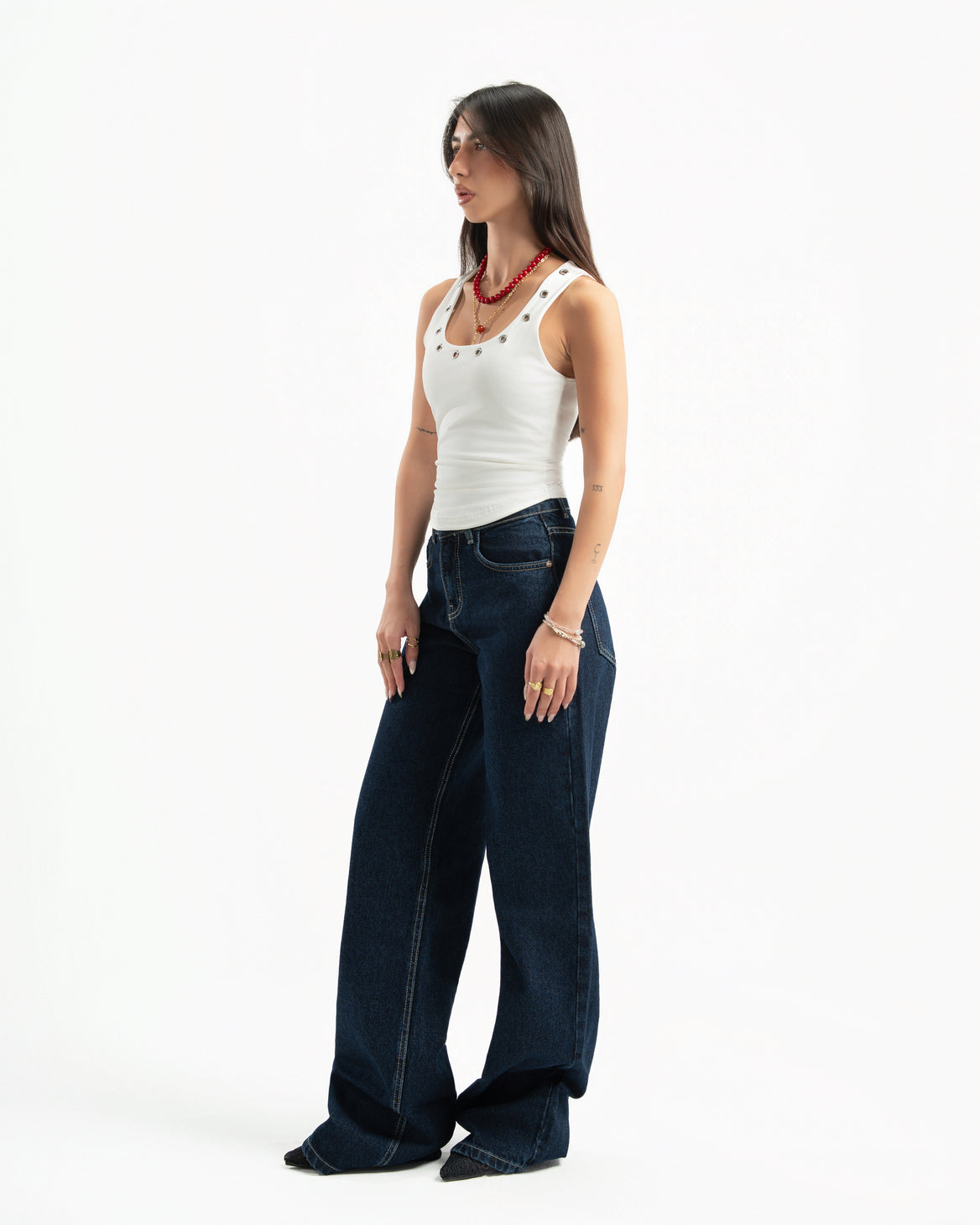 Navy Women Straight Jeans