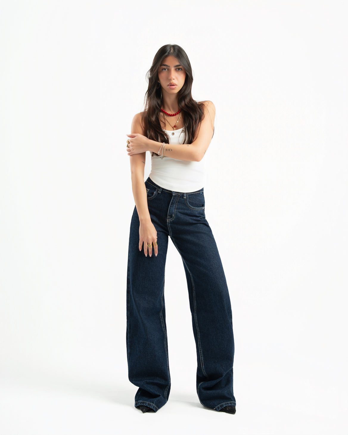 Navy Women Straight Jeans