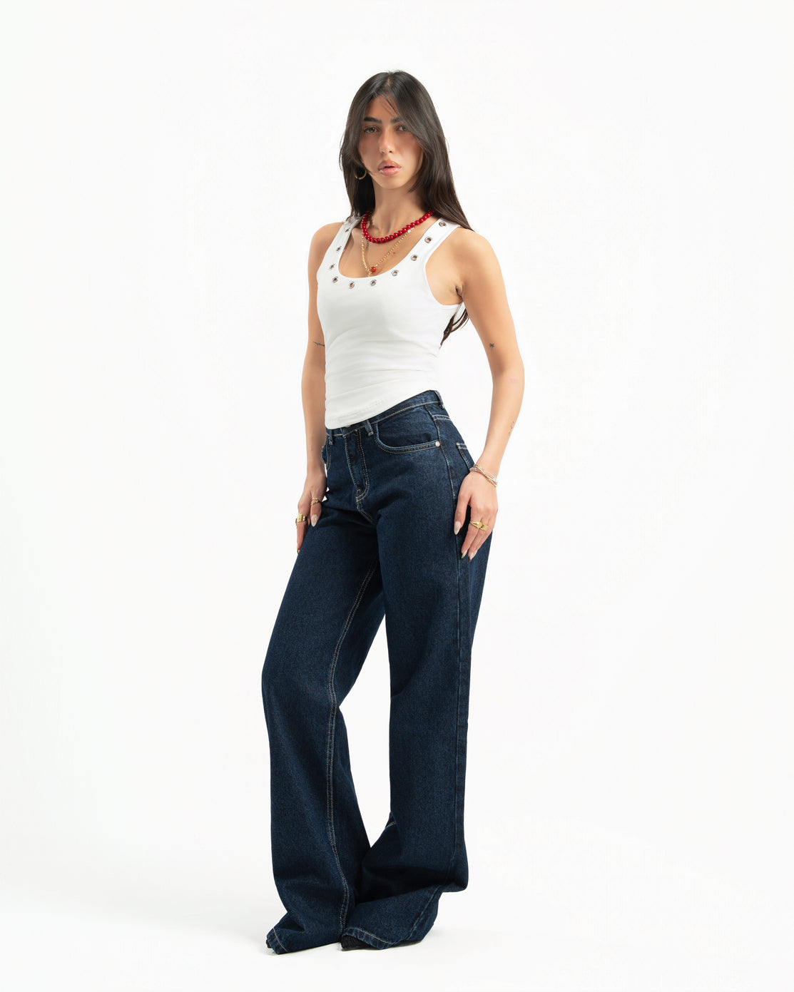 Navy Women Straight Jeans