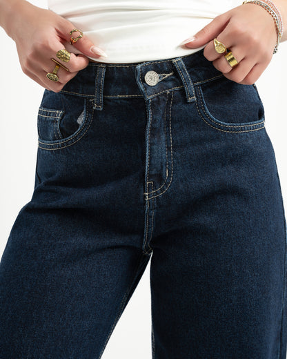 Navy Women Straight Jeans