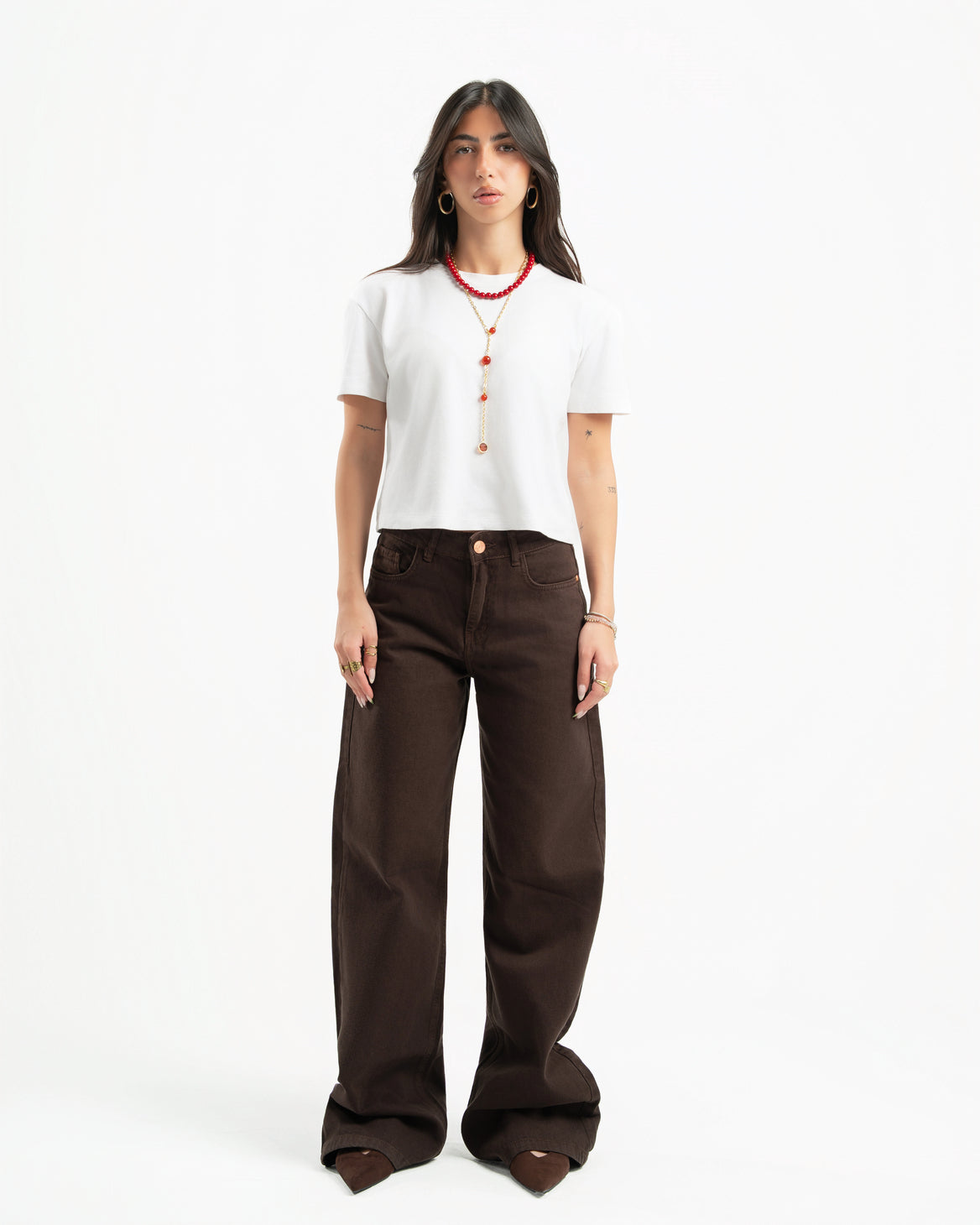 Brown Women Straight Jeans