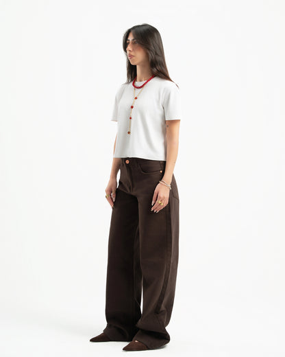 Brown Women Straight Jeans
