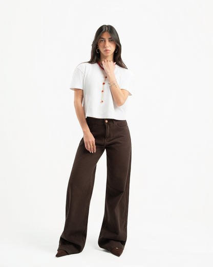 Brown Women Straight Jeans