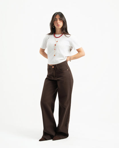 Brown Women Straight Jeans