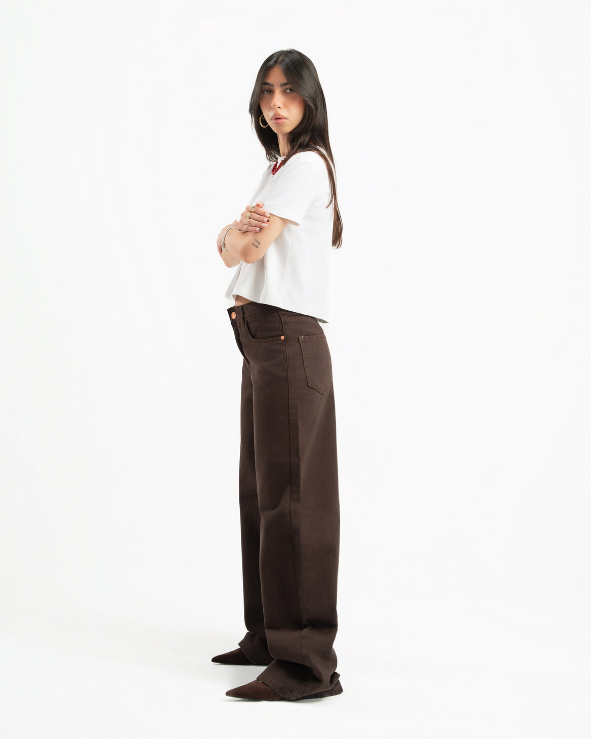 Brown Women Straight Jeans