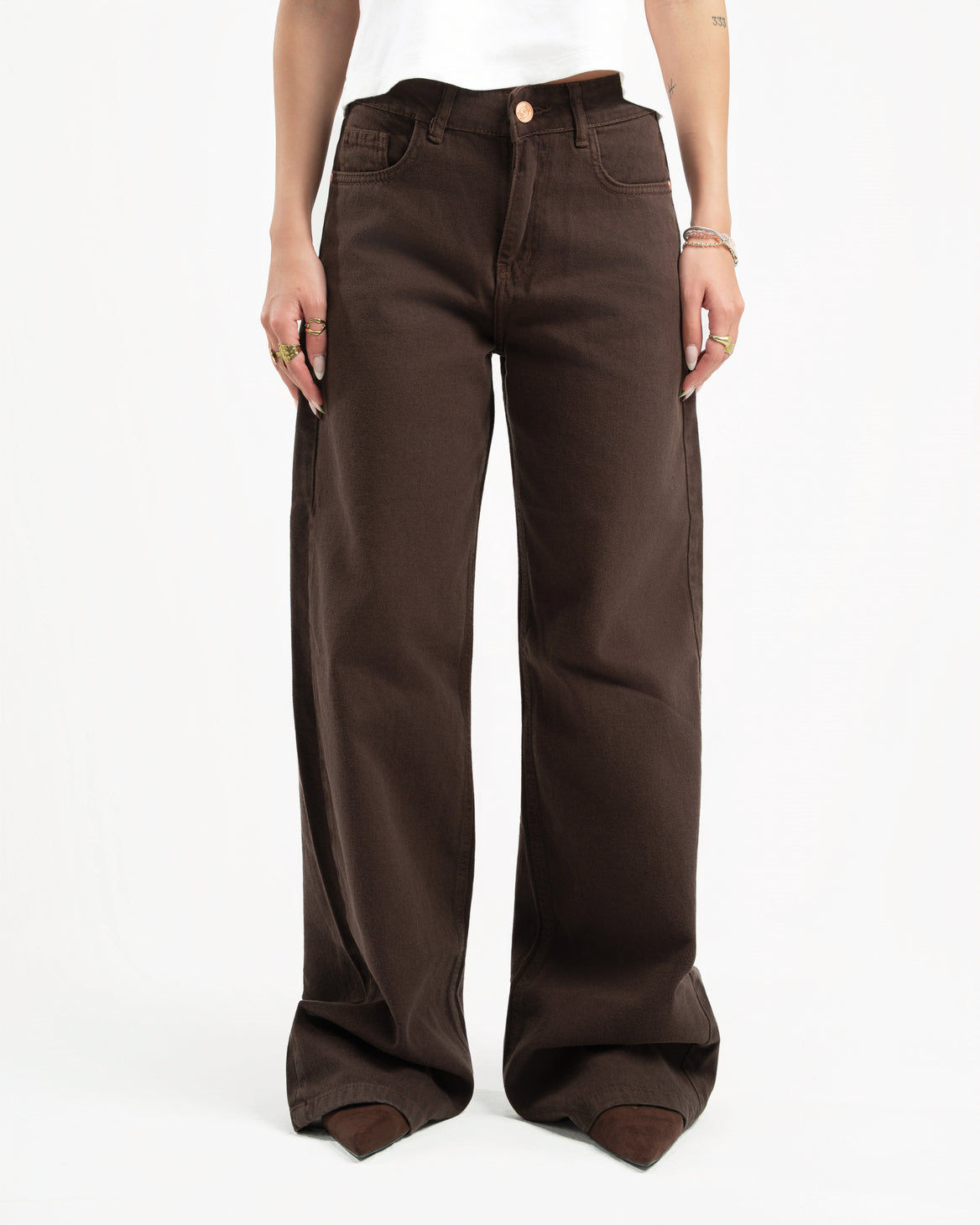 Brown Women Straight Jeans