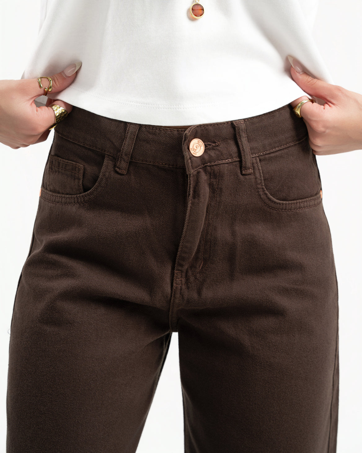 Brown Women Straight Jeans