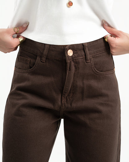 Brown Women Straight Jeans