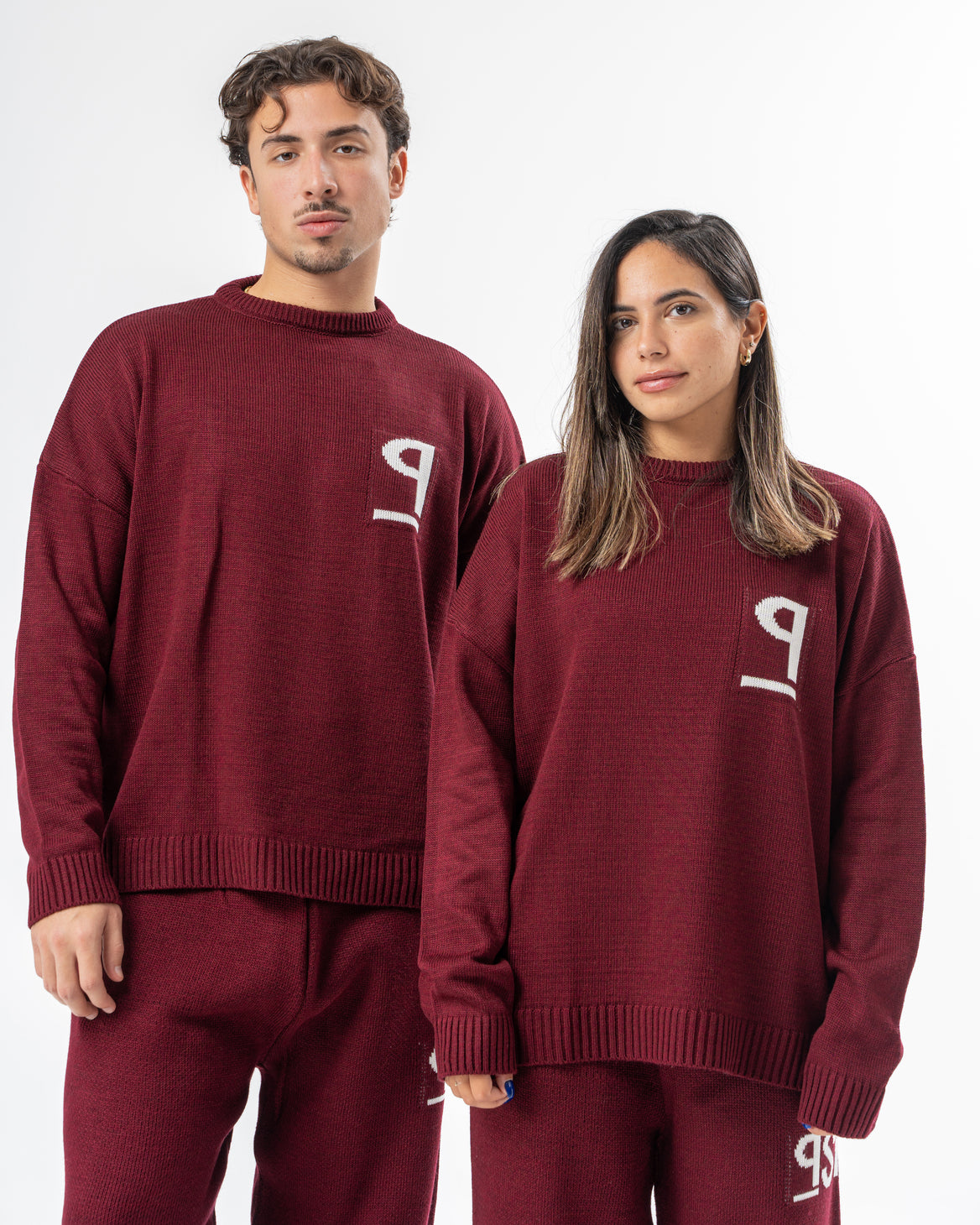 PSYCH BURGUNDY KNITTED CREWNECK