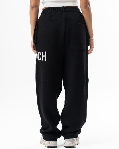 PSYCH BLACK KNITTED PANTS